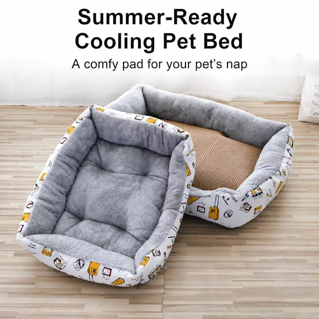 Rectangular Padded Pet Bed for Dogs and Cats