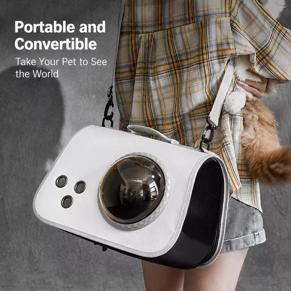 Nylon Space Capsule Pet Carrier Backpack for Cats & Small Pets