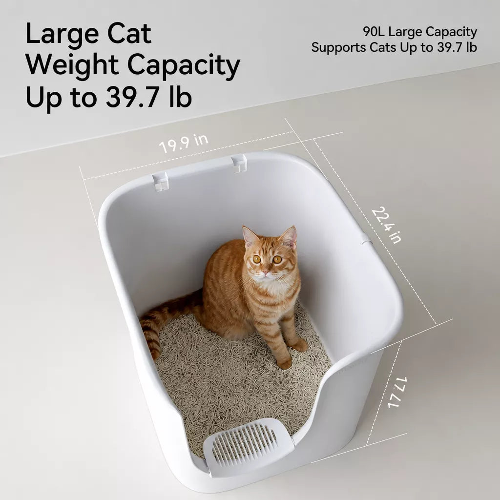 Large Semi-Enclosed Cat Litter Box