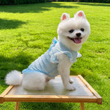 Lightweight Mesh Bow Pet Shirt with Leash Opening for Dogs & Cats