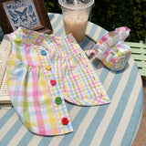 Plaid Color-Block Back-Closure Pet Shirt