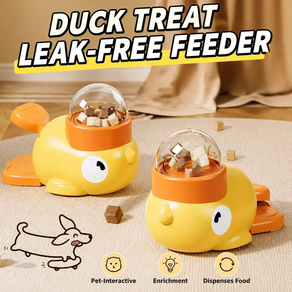 Duck-Shaped Interactive Treat Dispenser for Cats & Dogs