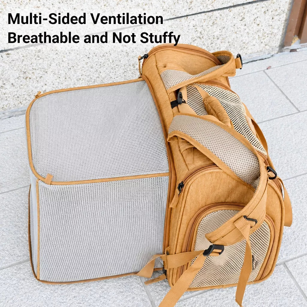 Expandable Pet Carrier Backpack for Cats and Small Dogs
