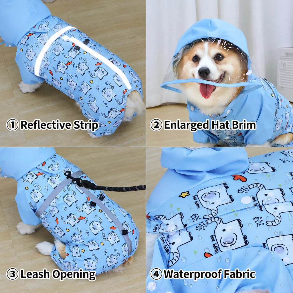 Full-Coverage Four-Leg Dog Raincoat