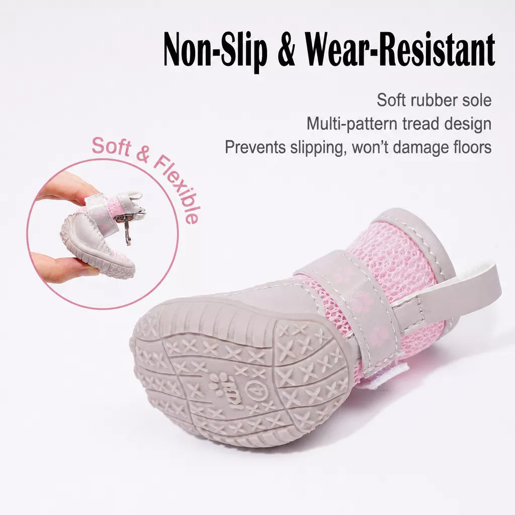 Oxford Cloth Small Dog Shoes with Zipper Closure