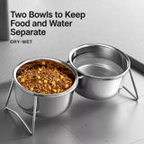 Stainless Steel Double Pet Bowls with Elevated Stand