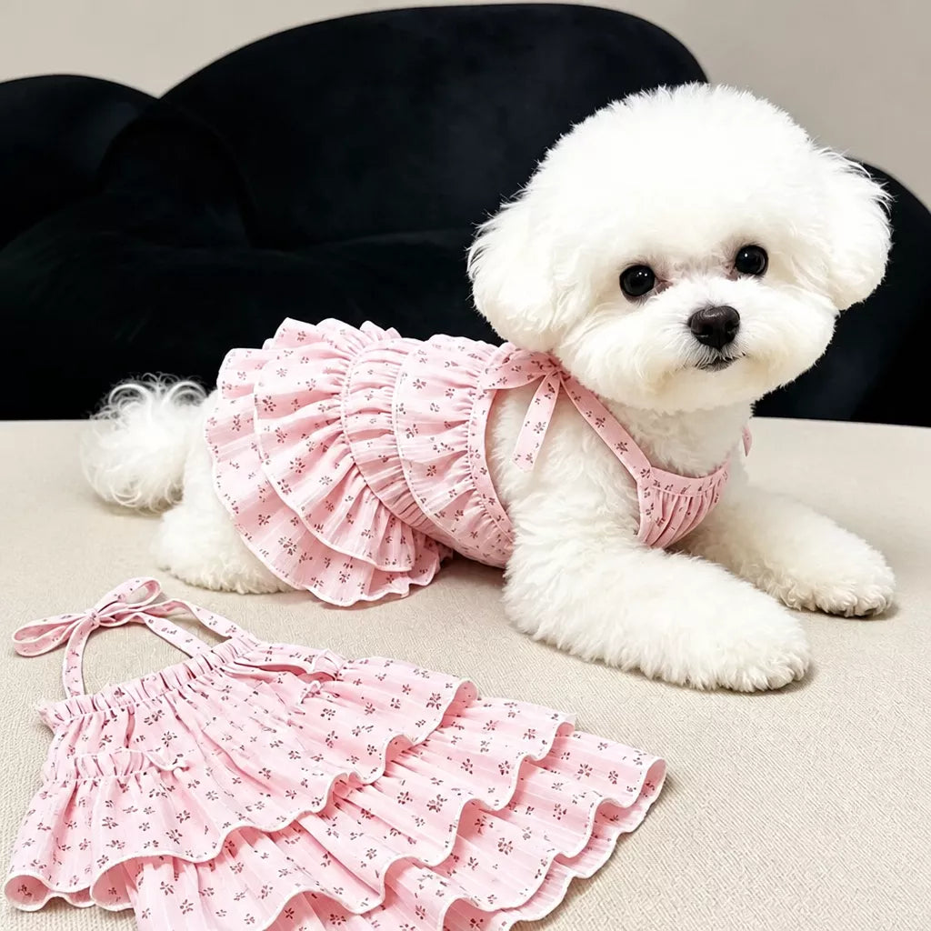 Cotton Pet Dress with Tiered Skirt