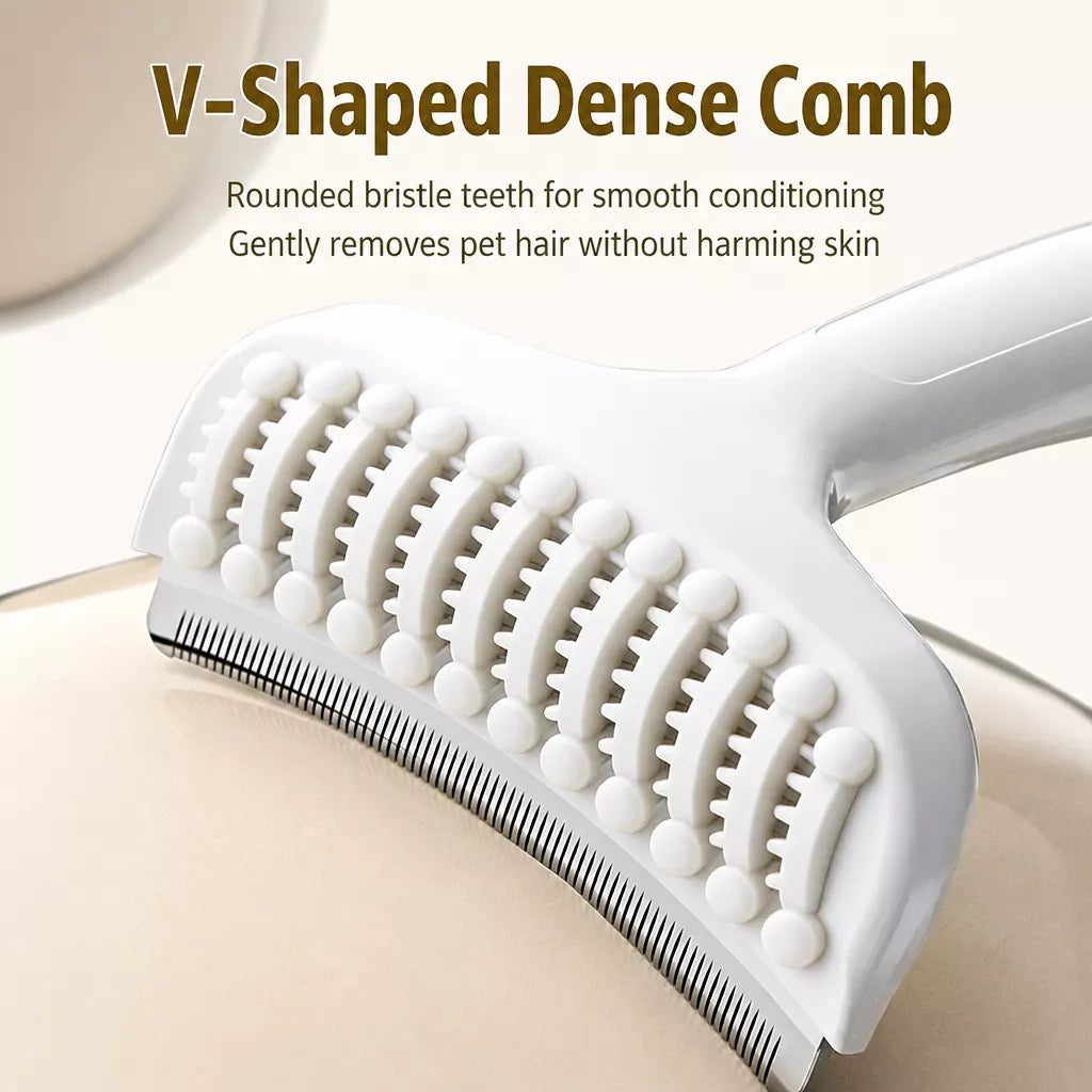 Curved Pet Deshedding Comb for Cats and Dogs