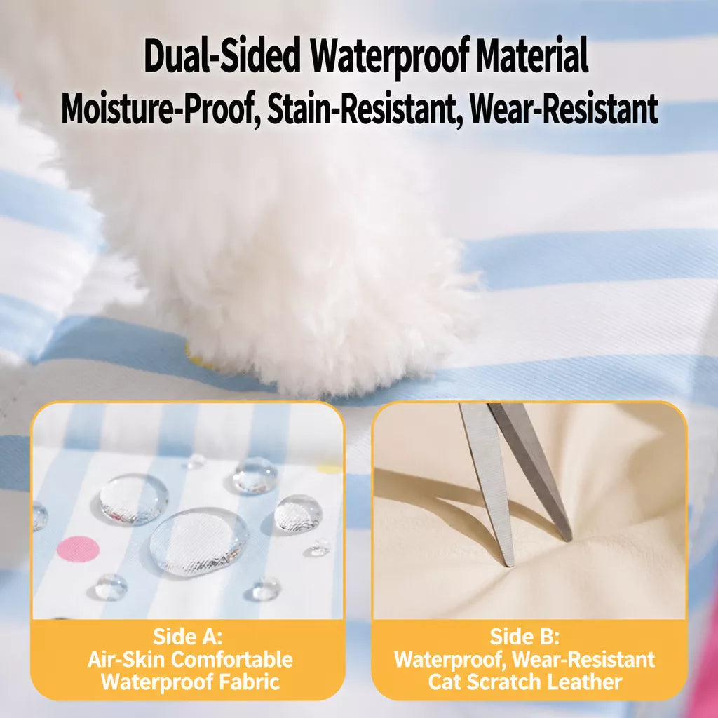 Foldable Cotton Pet Bed with Bolster Sides for Dogs and Cats