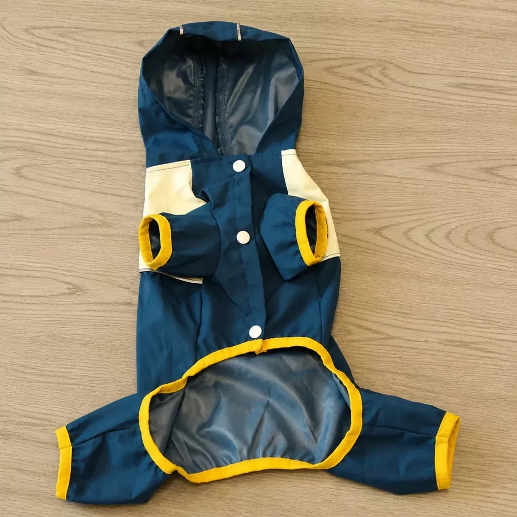 Four-Leg Polyester Dog Raincoat for Rainy-Day Walks