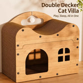 Corrugated Cardboard Cat Scratcher House with Hideaway