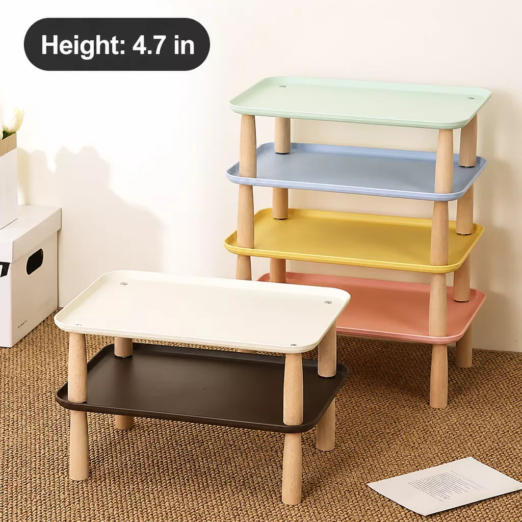 Elevated Pet Feeding Stand with Wooden Legs