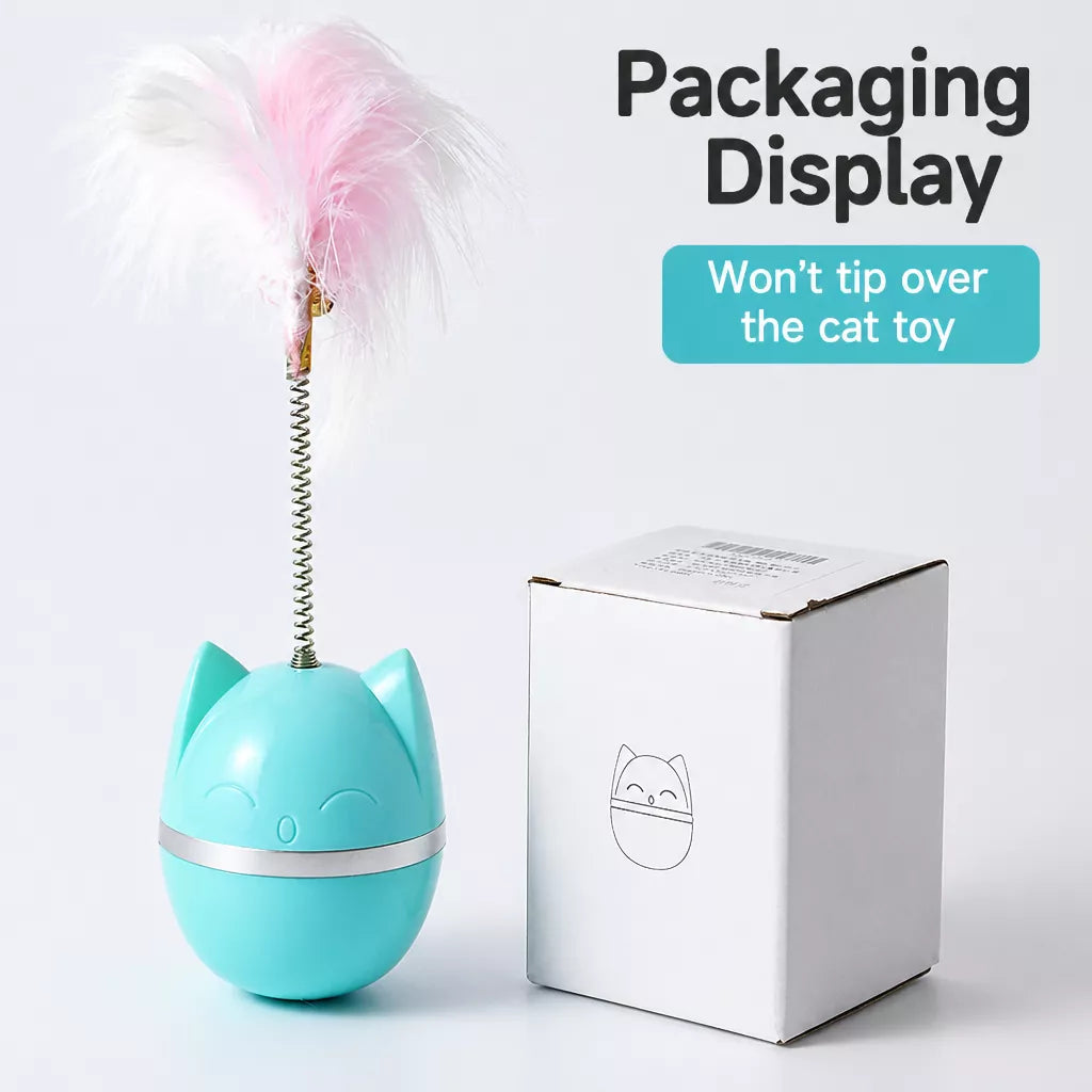 Cat Wobble Toy with Feather and Bell