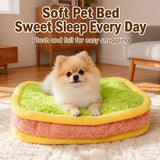 Colorful Plush Pet Bed for Dogs and Cats