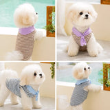 Striped Polo-Style Harness Vest for Small Dogs