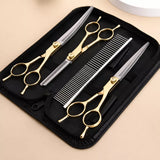 Dog Grooming Shears Set with Thinning, Curved & Straight Shears