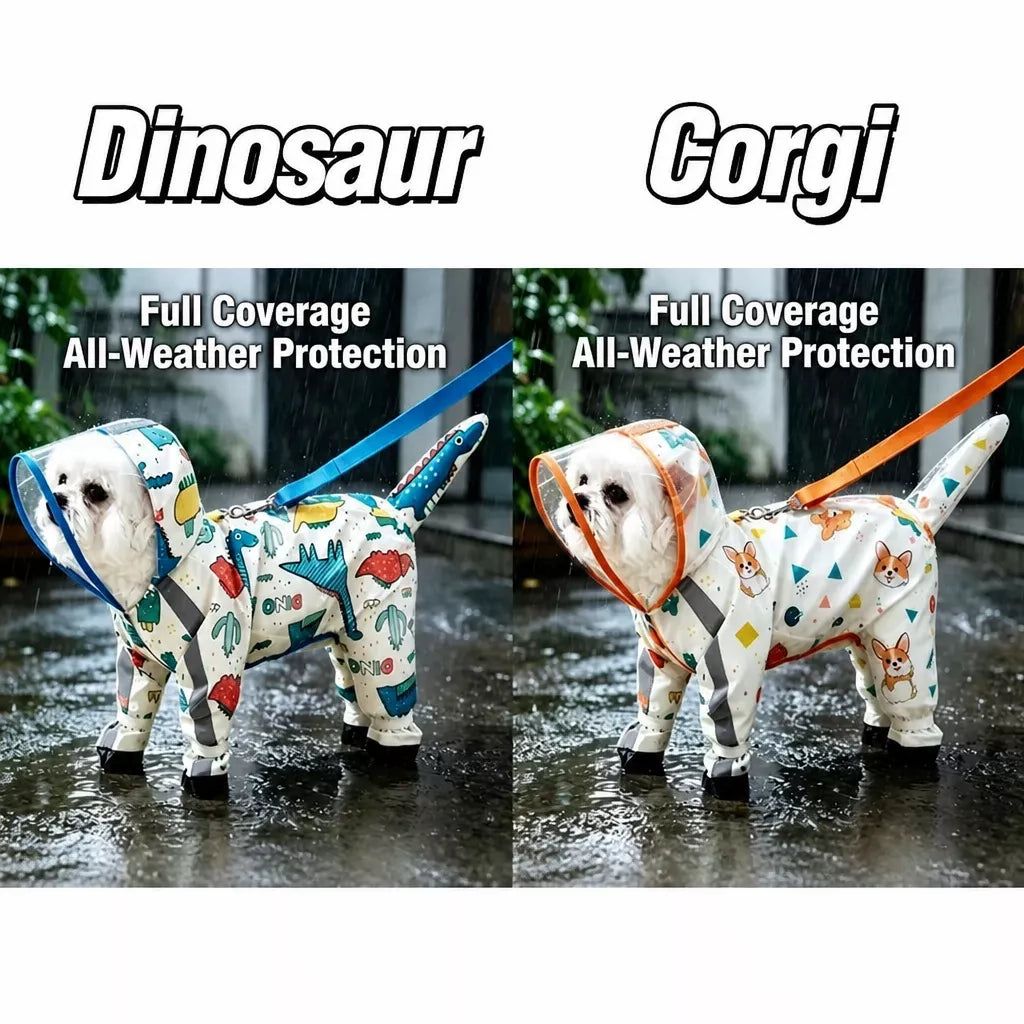 Full-Coverage Waterproof Raincoat for Small Dogs