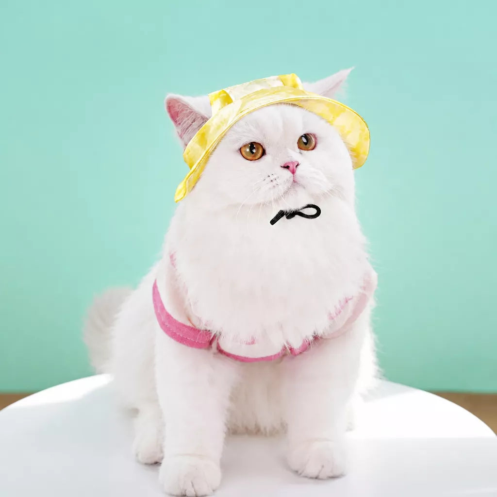 Adjustable Cotton Pet Bucket Hat with Ear Openings