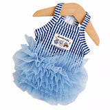 Blue Striped Mesh Dress for Dogs & Cats