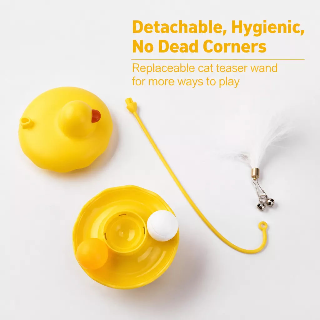 Interactive Wobble Cat Toy with Feather Teaser