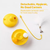 Interactive Wobble Cat Toy with Feather Teaser