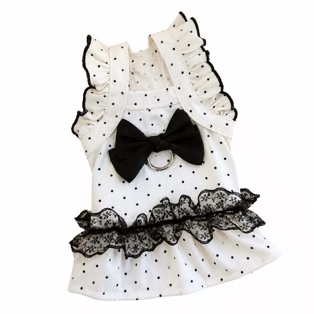 Polka Dot Flutter-Sleeve Pet Dress for Cats & Small Dogs