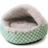 Semi-Enclosed Round Pet Bed for Cats and Dogs