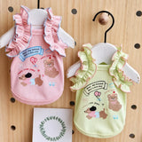 Lightweight Cotton Dog Tank Top with Ruffle Trim