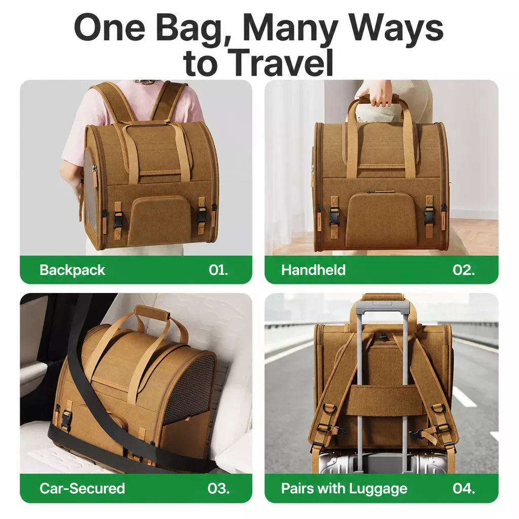 Expandable Cat Carrier Backpack with Ventilation