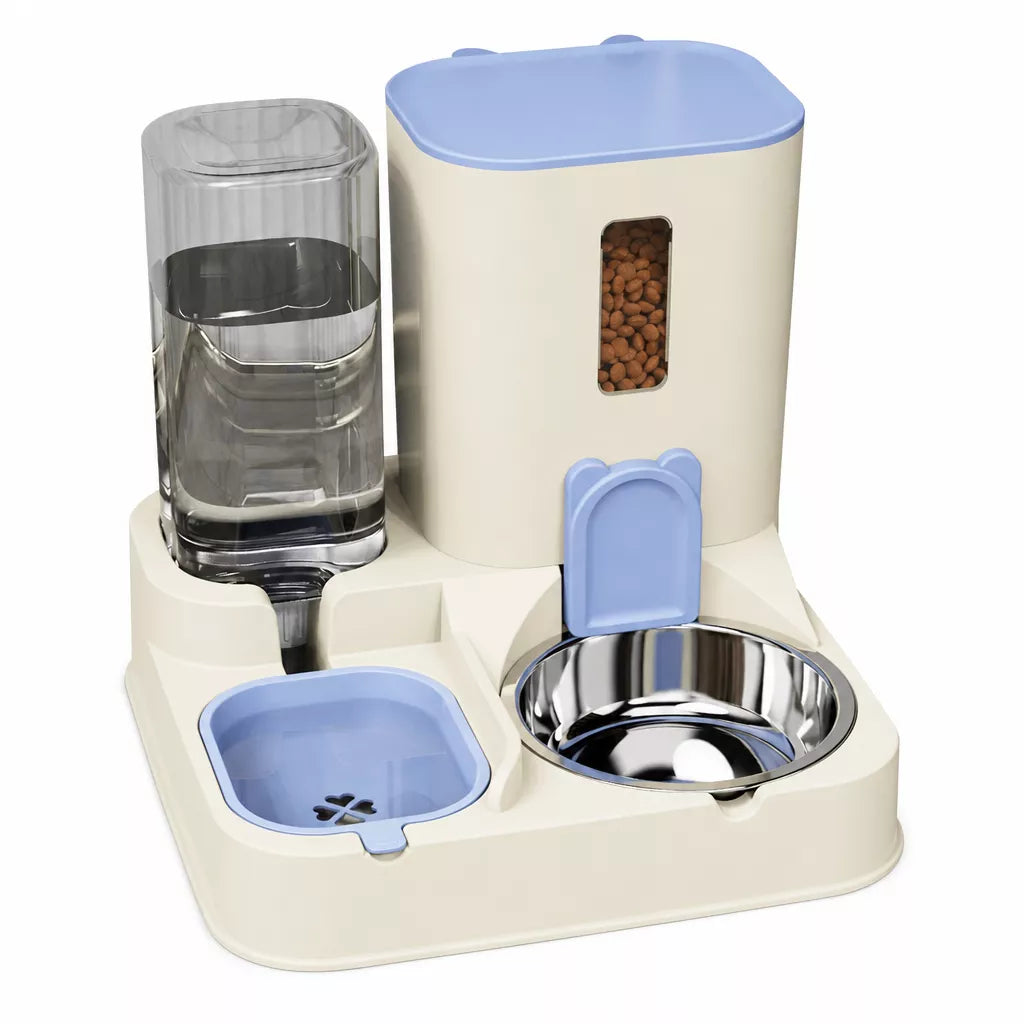 Two-Bowl Pet Feeding Set for Cats and Dogs