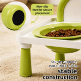 Elevated Double Pet Bowl Stand with Ceramic Bowls