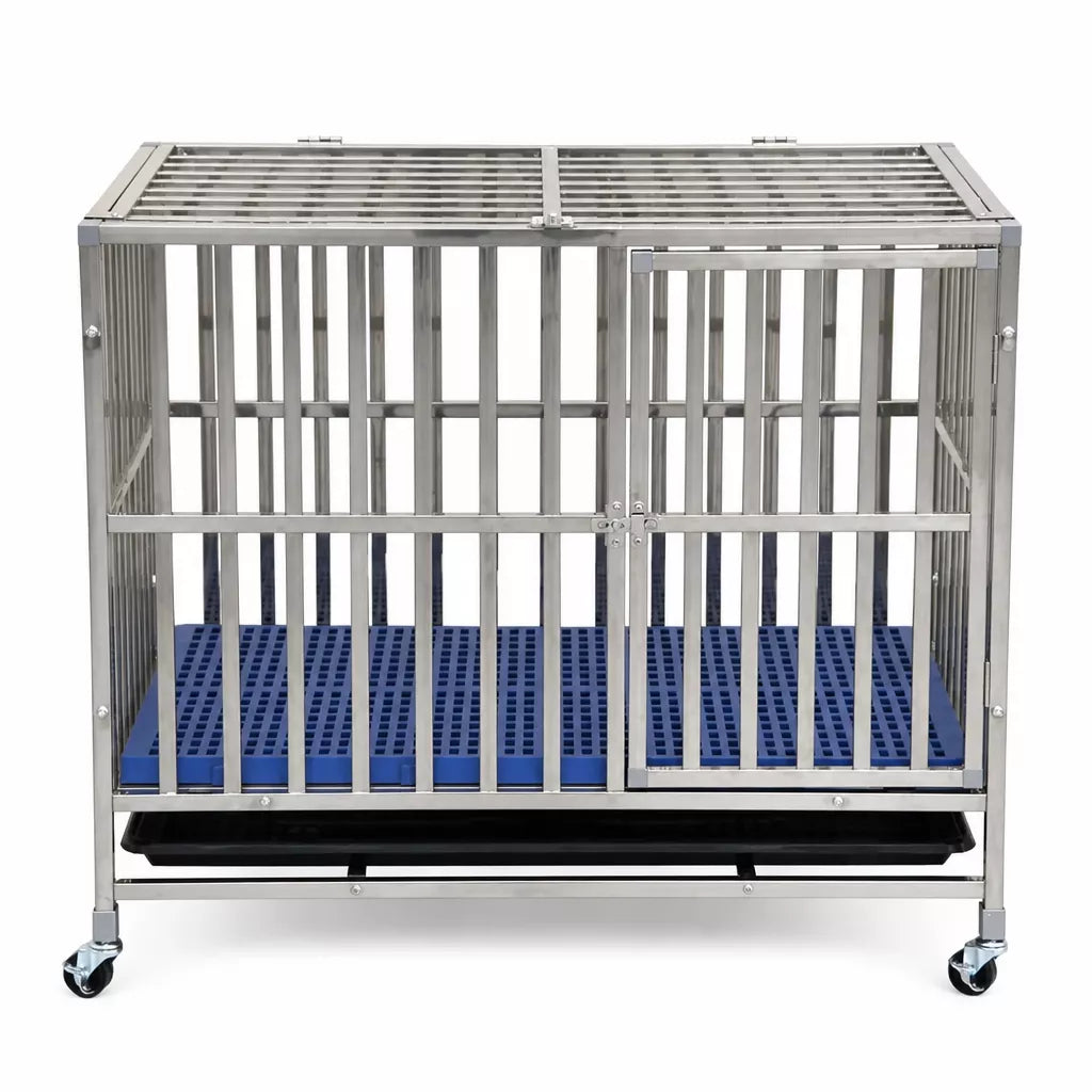 Stainless Steel Dog Crate with Tray