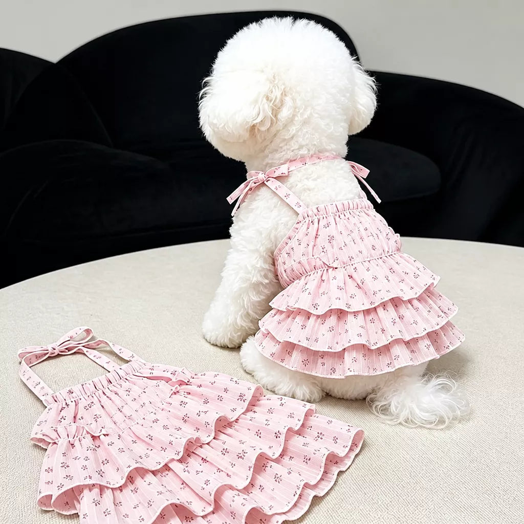 Cotton Pet Dress with Tiered Skirt