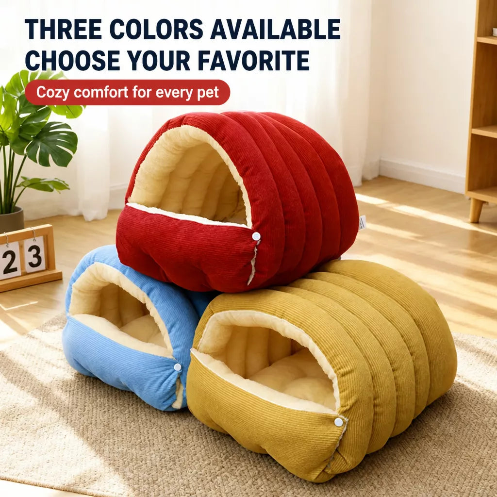 Semi-Enclosed EPE Foam Pet Bed with Snap-Button Design
