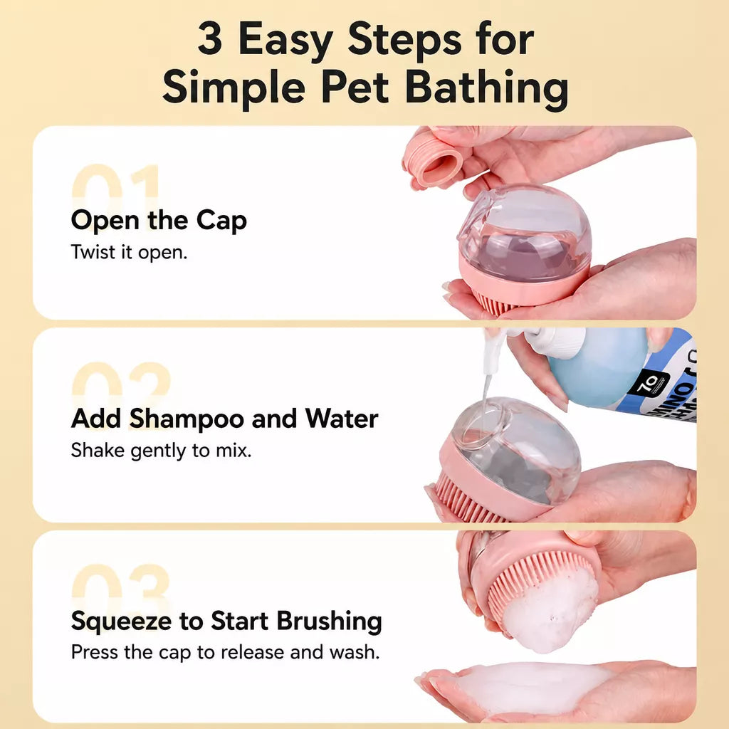 Pet Bath Brush for Dogs & Cats