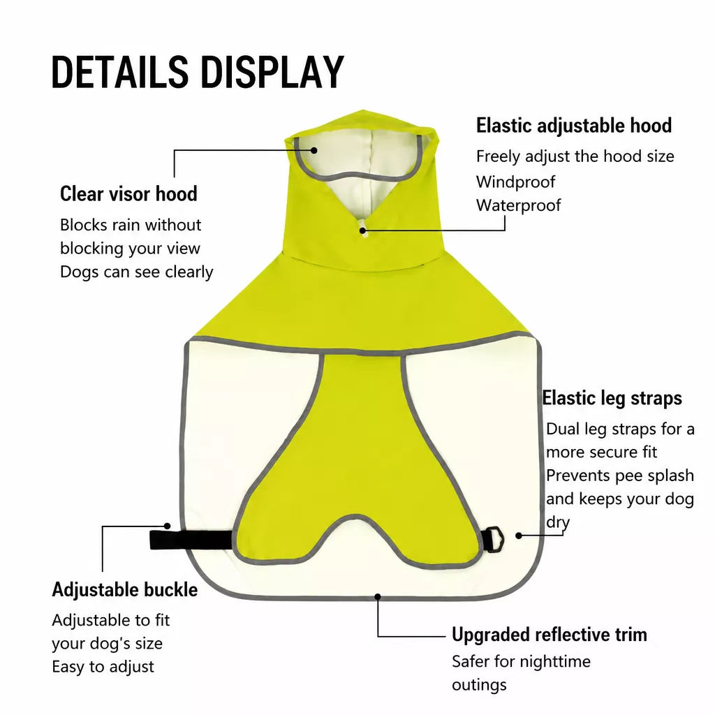 Waterproof Dog Raincoat with Belly Coverage