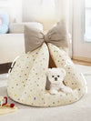Cozy Semi-Enclosed Pet Cave House – All-Season Calming Teepee Bed for Cats & Small Dogs