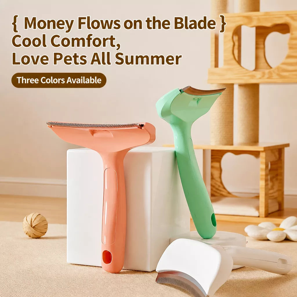 Curved Pet Deshedding Comb for Cats and Dogs