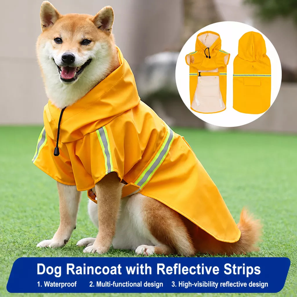 Hooded Reflective Dog Rain Cape