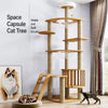 Solid Wood Cat Tree with Bed and Scratching Posts