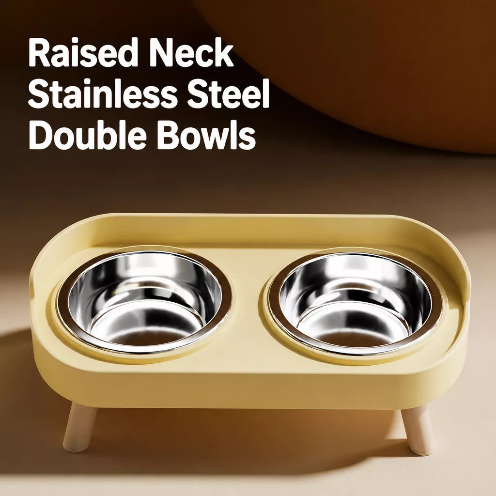 Stainless Steel Dog Bowl with Plastic Stand for Small Dogs