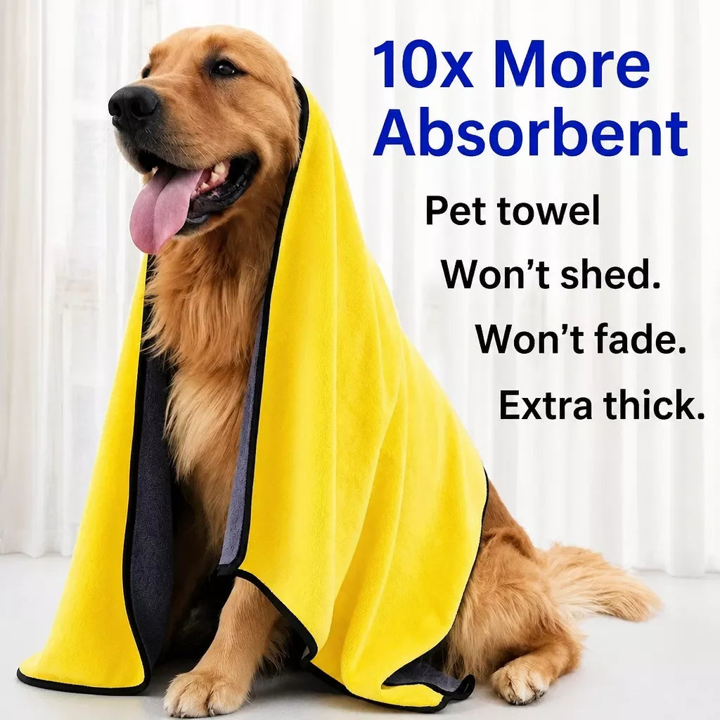 Quick-Dry Polyester Pet Bath Towel for Dogs & Cats