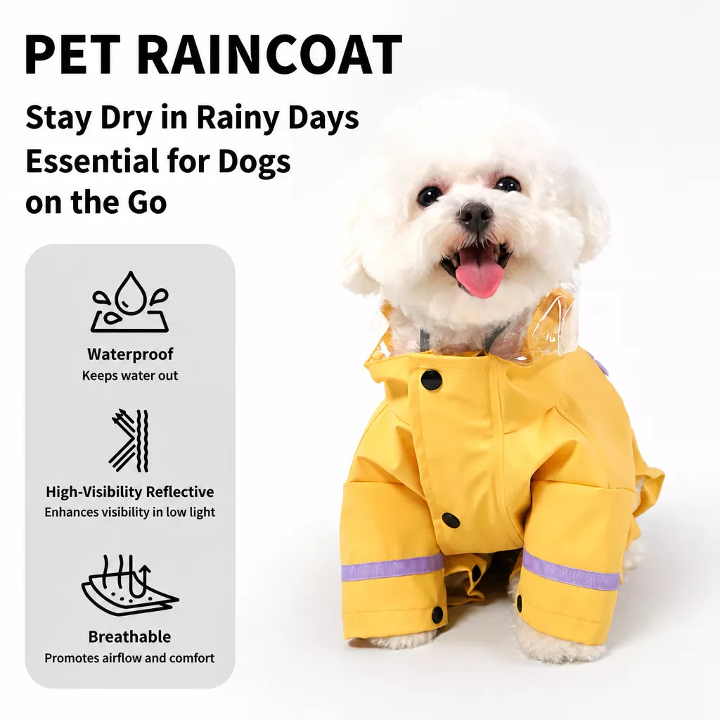 Dog Raincoat for Small to Medium Dogs