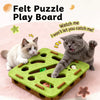 Plush Square Cat Toy with Three Bells