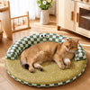 Round Woven Pet Bed with Removable Washable Mat