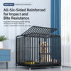 Indoor Iron Dog Crate with Tray and Locking Casters