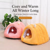 Semi-Enclosed Winter Cat Bed with Slipper-Style Tunnel