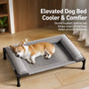 Elevated Faux Leather Pet Bed with Three-Sided Support