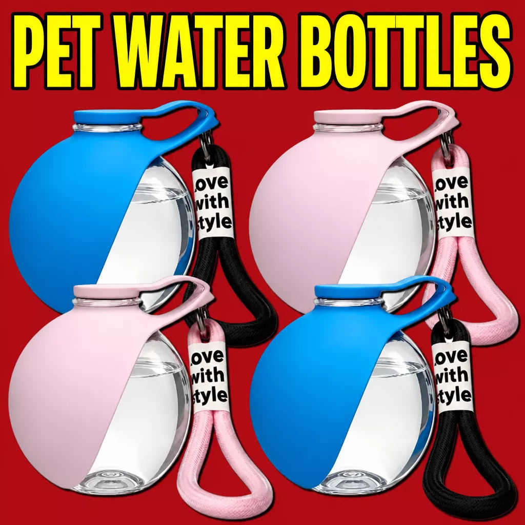 Portable Pet Water Bottle with Foldable Silicone Bowl