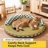 Round Woven Pet Bed with Removable Washable Mat
